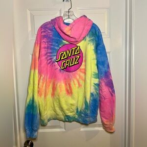 Santa Cruz Skateboards Tie Dye Multi Color Logo Hoodie